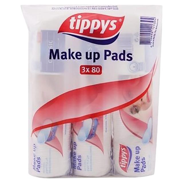 Tippys - Make Up Pads - 80pcs - Pack of 3