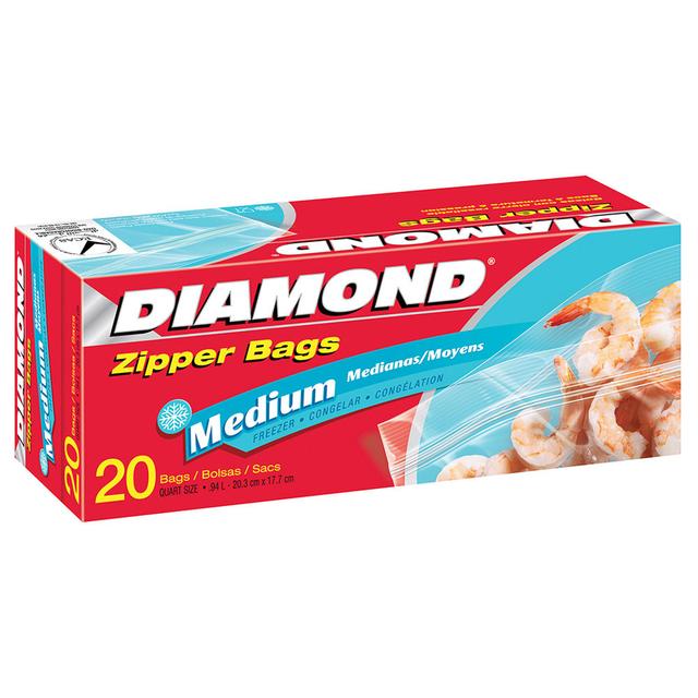 Diamond - Zipper Freezer Bags Medium 20pcs