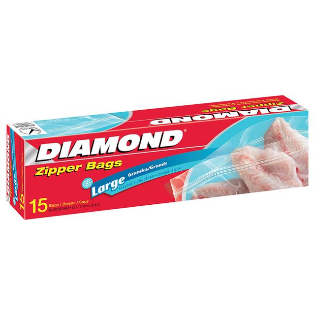 Diamond - Zipper Freezer Bags Large 15pcs