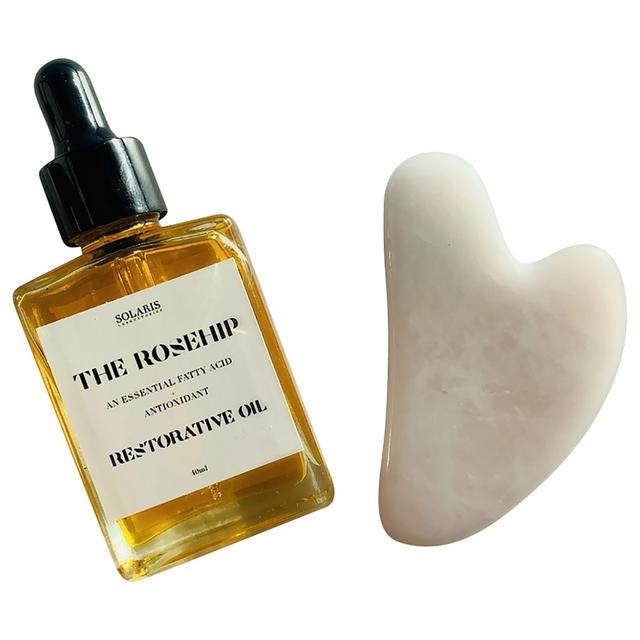 Solaris Lab NY - Gua Sha With Rosehip oil Set