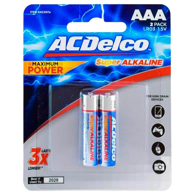 AC Delco - Alkaline Blister Card AAA Battery Pack Of 2