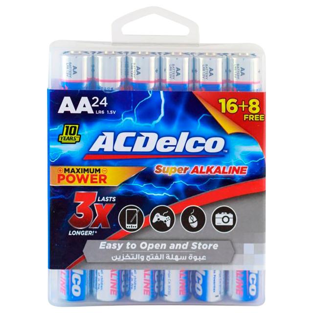 AC Delco - Alkaline Blister Card AA Battery Pack Of 24