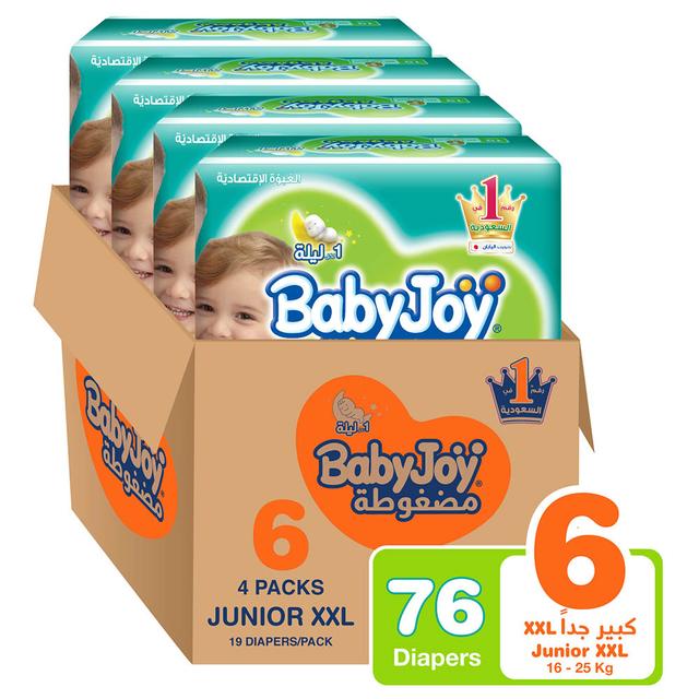 BabyJoy Compressed Diamond Pad Diaper Size 6 (16+kg) 4x19