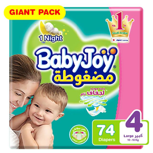 BabyJoy - Diaper Giant Pack, Large, 10-18 kg - 74 count