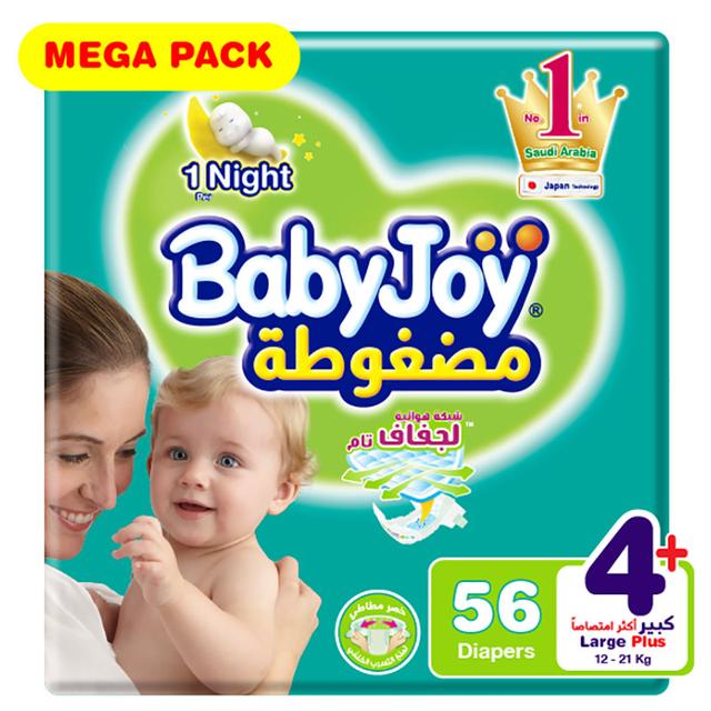 BabyJoy - Diaper Mega Pack, Large+, 12-21kg - 56 count