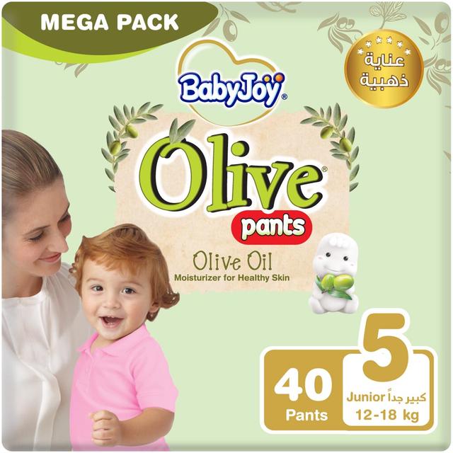 BabyJoy - Olive Culotte Diaper Pants| Size 5 - Junior - 14-23Kg - Mega Pack - 40pcs