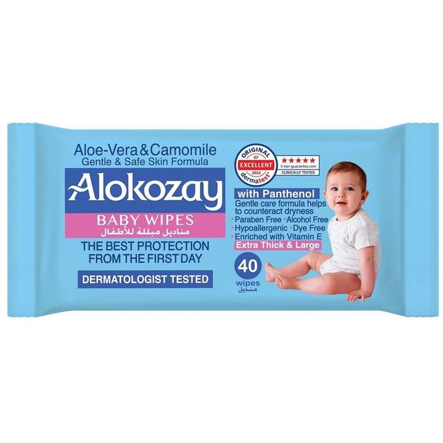 Alokozay - Baby Wet Wipes - Aloe Vera & Camomile - Extra Thick & Large - 40s