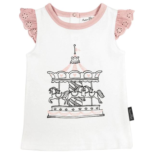 Aster & Oak - Circus Carousel Tee Peach