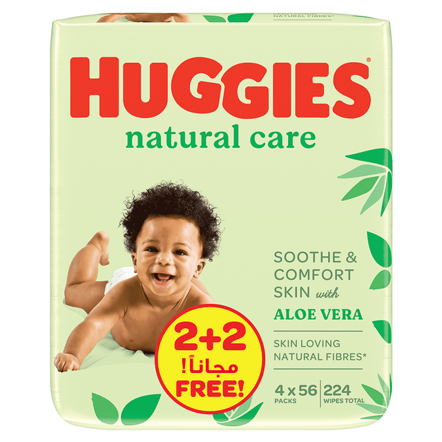 Huggies - Baby Wipes Aloe 56 Wipes (2 + 2 Free)