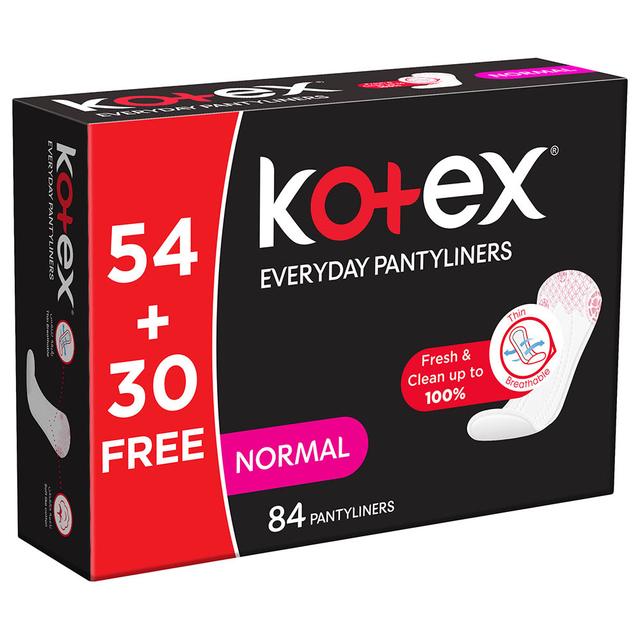 Kotex - Natural Panty Liners, 100% Cotton, Normal Size, 84 Daily Panty Liners