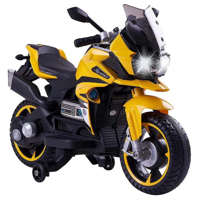 Amsham - Baby Love Kids Rideon Motorcycle - Yellow - 12V