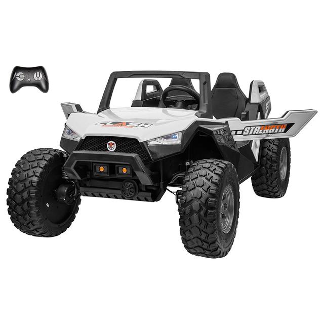 Amsham - Jeep UTV 4X4 Super Buggy Rideon Car - White - 24V