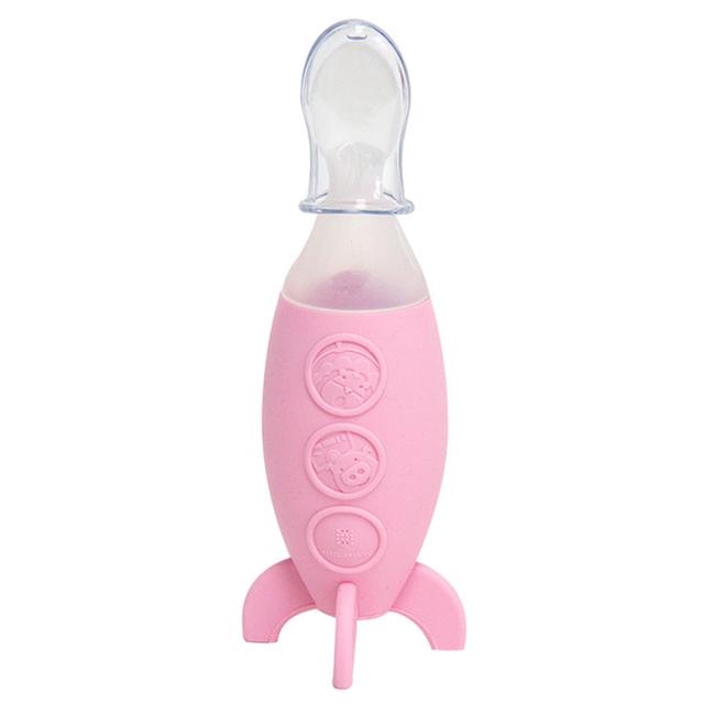 Marcus & Marcus - Silicone Baby Food Dispensing Spoon w/Cap - Pink