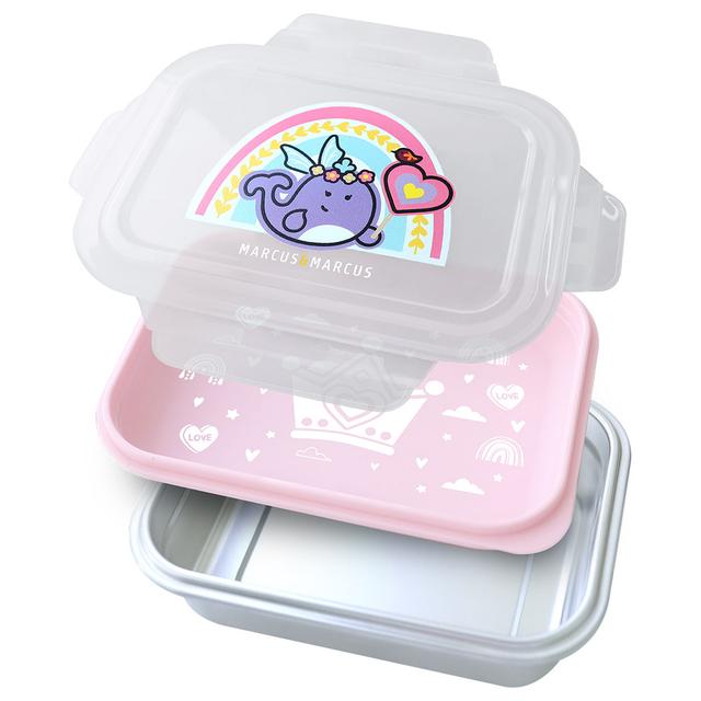 Marcus & Marcus - 2 Tier Stainless Steel Lunch Box - Rainbow - Pink