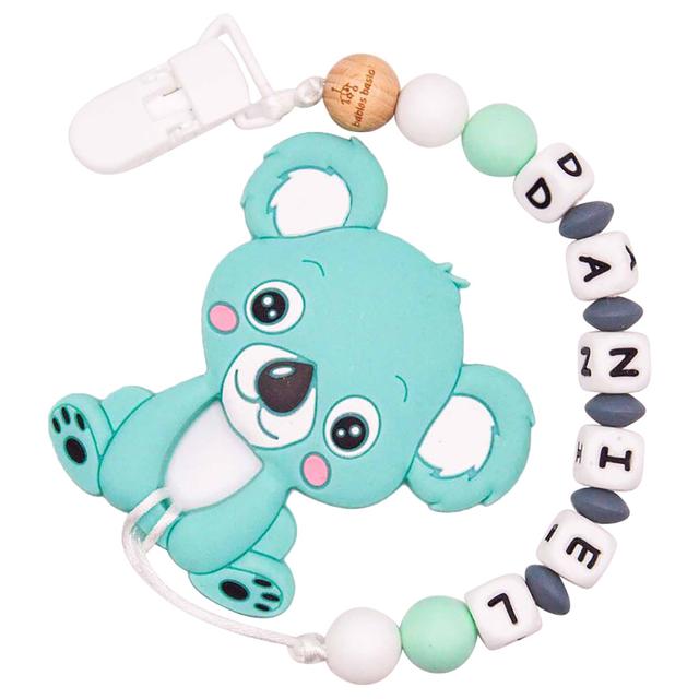 Babies Basic - Customized Bear Pacifier Clip - Light Blue