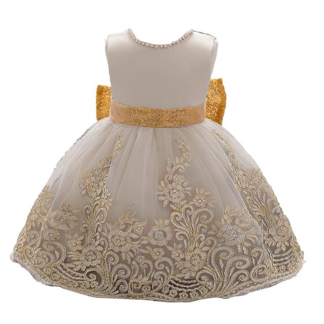 SUGAR RUSH - Embellished Floral Detailed Dress - Champagne