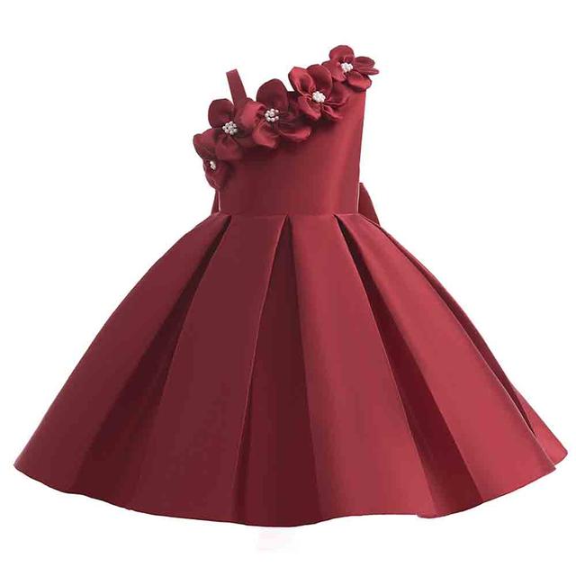 Sugar Rush - Appliqued One-Shoulder Party Dress - Maroon