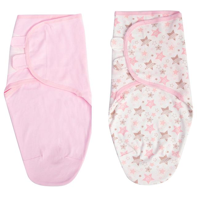 Tiny Toes - Baby Girls Printed Swaddle - Pack Of 2 - Pink (Exclusive)