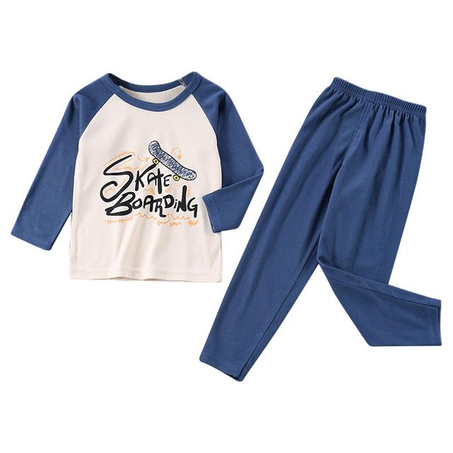 Sugar Rush - 2pc-Set - Printed Round Neck Sleepwear - Dark Blue