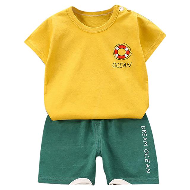 Sugar Rush - 2pc-Set - Boys Round Neck T-Shirt & Shorts - Yellow