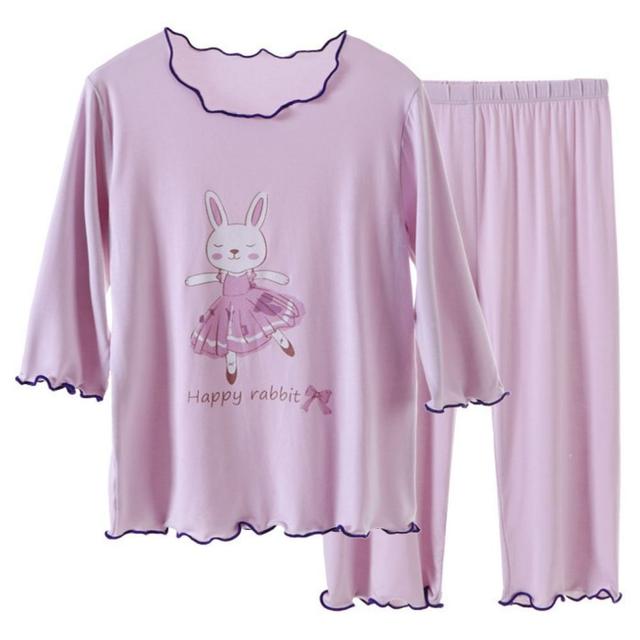 Sugar Rush - Printed Round Neck Sleepwear - 2pc-Set - Purple