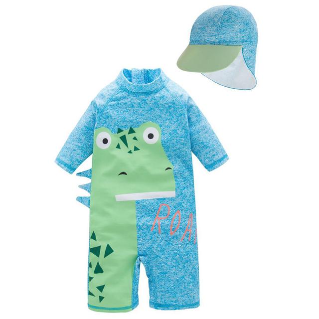 Super Cute - Blue Roar Themed 1-pc Wetsuit + Swimcap