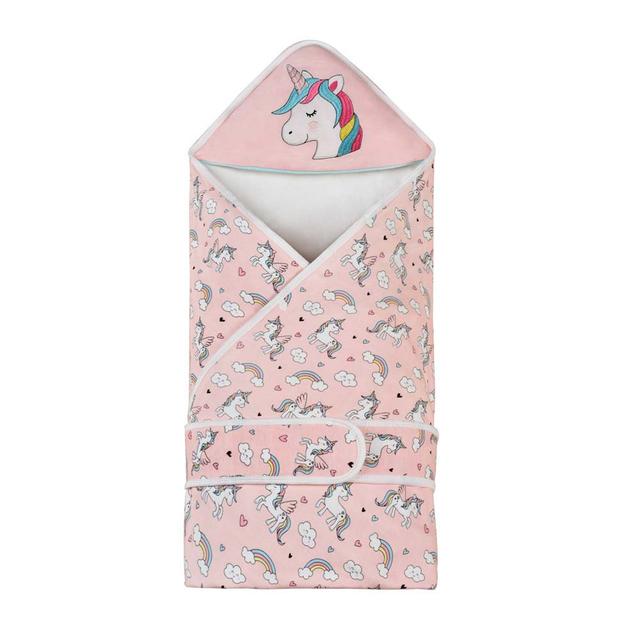 Tiny Toes - Unicorn Cotton Swaddle - Pink (Exclusive)