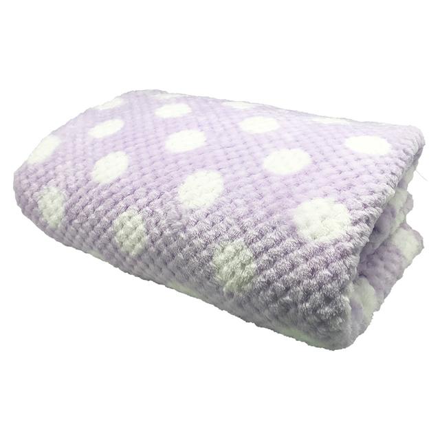 Diveenas - Soft Waffles Fleece Blanket Polkadot - Purple