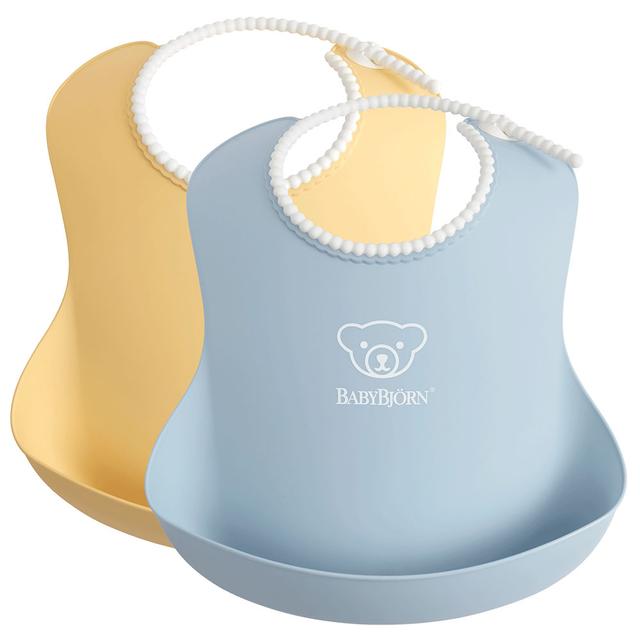 BABYBJORN - Pack of 2 Baby Bib - Powder Yellow / Powder Blue