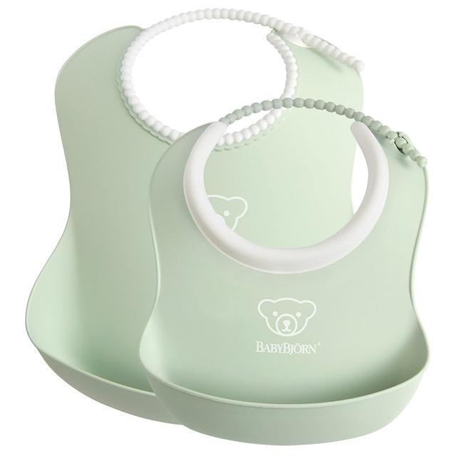 BABYBJORN - 2pcs Set Feeding Bib Set - Powder Green