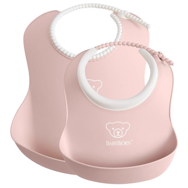 BABYBJORN - 2pcs Set Feeding Bib Set - Powder Pink