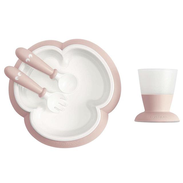 BABYBJORN - 4pcs Set Baby Feeding Set - Powder Pink