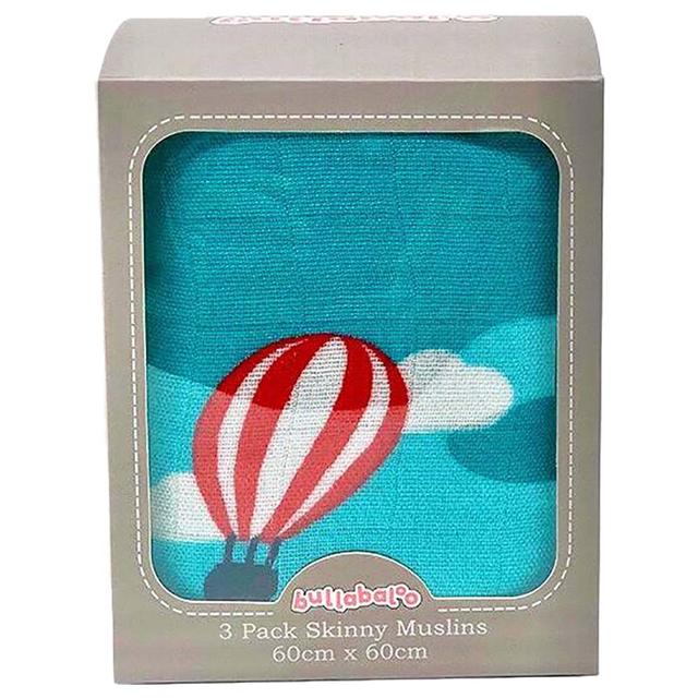 Bullabaloo - Hot Air Balloon Muslin Squares 3 Pack