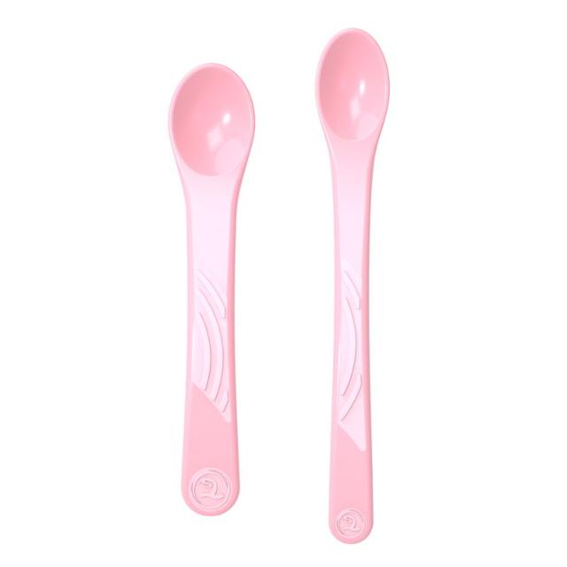 Twistshake - 2 x Feeding Spoon Set 4+m - Pastel Pink