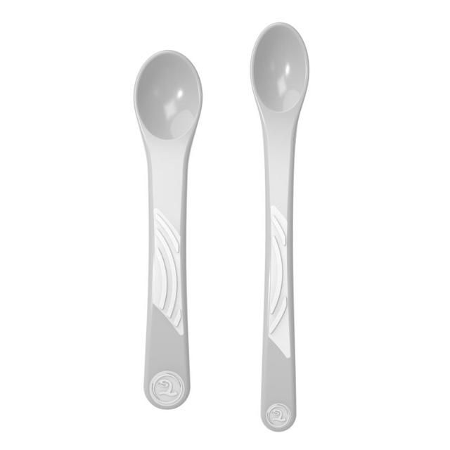 Twistshake - 2 x Feeding Spoon Set 4+m - Pastel Grey