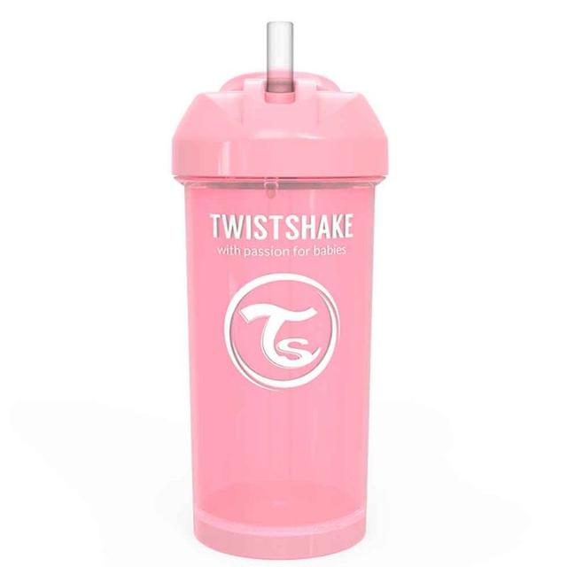 Twistshake - Straw Cup 360ml 6+m - Pastel Pink