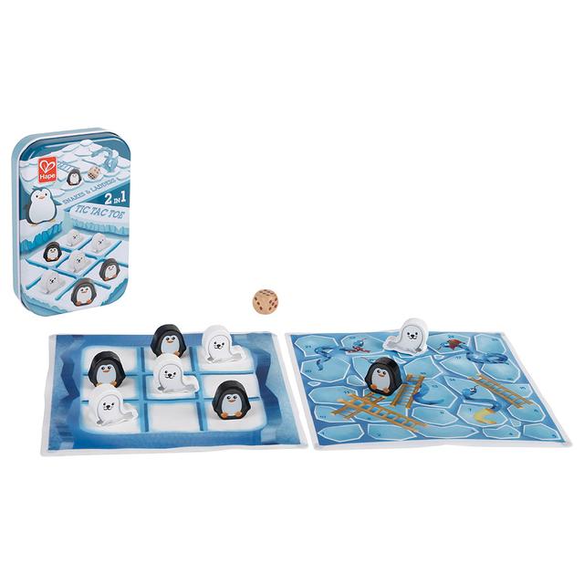 Hape - 2 -in-1-Tic Tac Toe & Snakes & Ladders