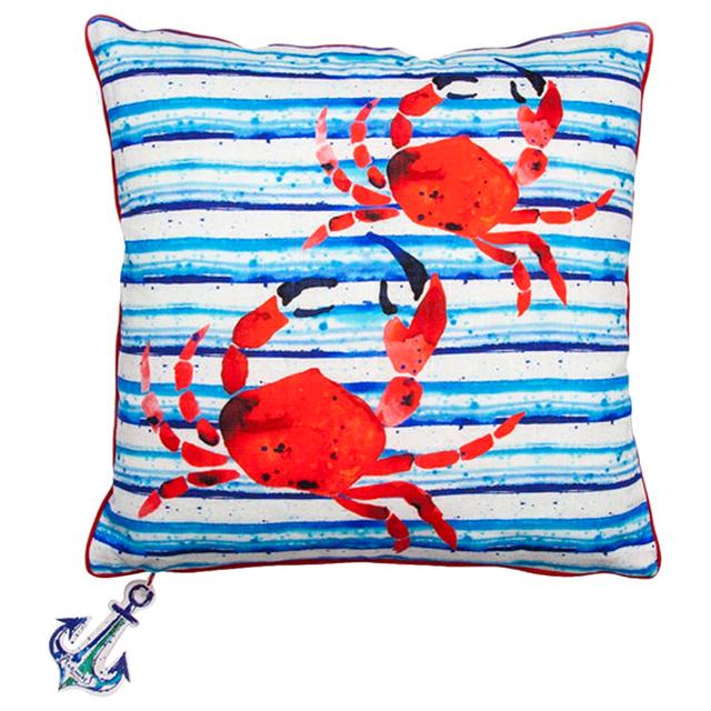 Anemoss - Crab Patterned Fibre Filled Cotton Square Pillow