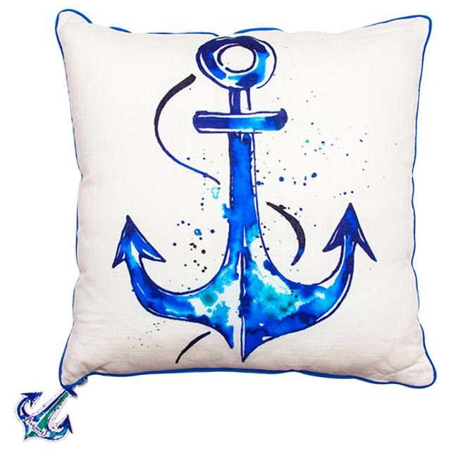 Anemoss - Anchor Patterned Square Decorative Pillow