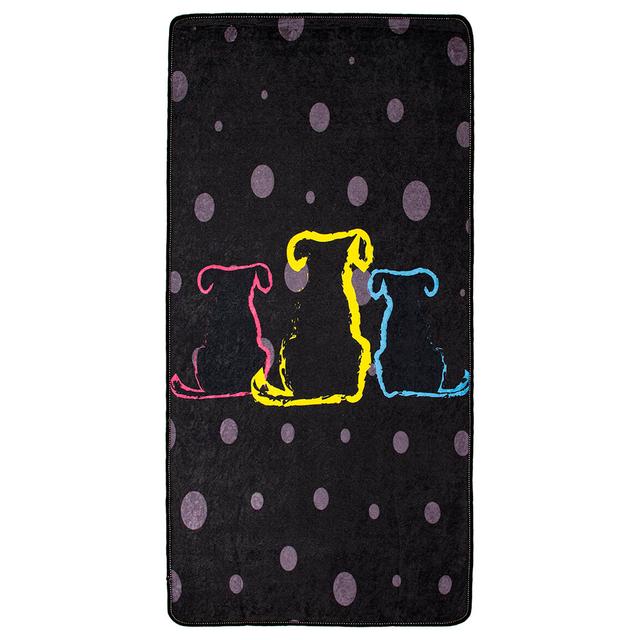  BiggDesign - Dogs Print Polka Dot Runner Mat - Black