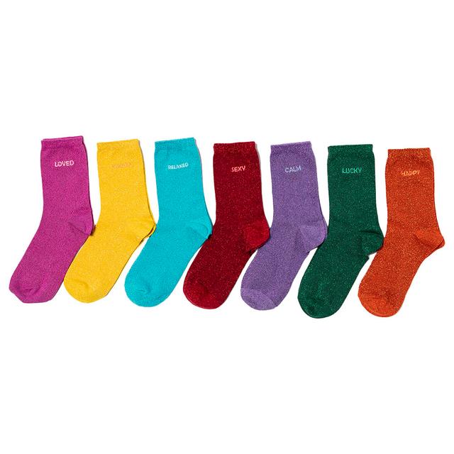 BiggDesign - Moods Up Glitter Socket Socks - 7pcs