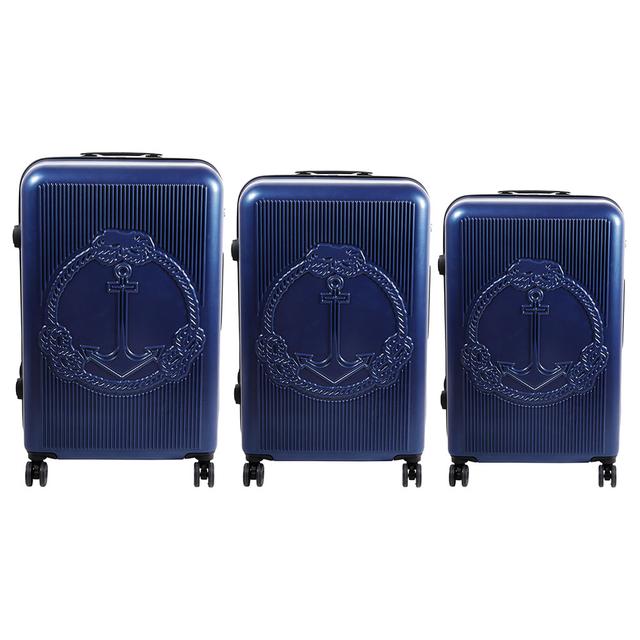 BiggDesign - Ocean Carry On Luggage 3pc-Set - Navy