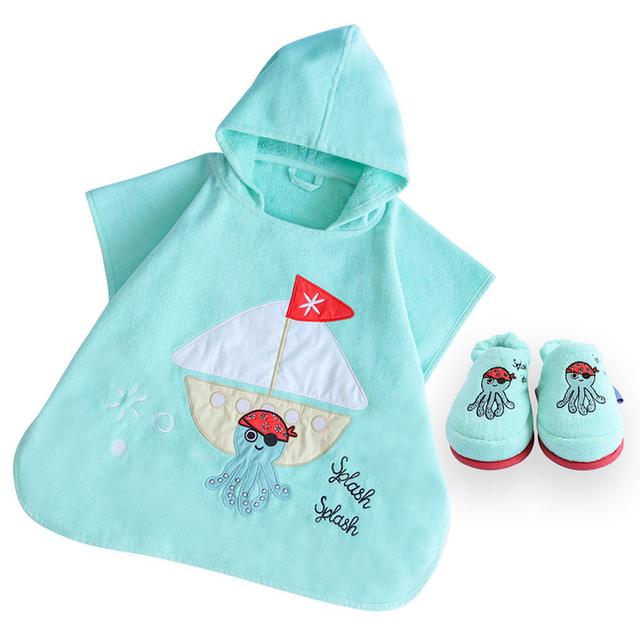 Milk&Moo - Kids Poncho and House Slippers Sailor Octopus