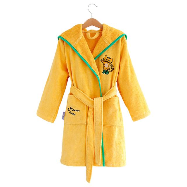 Milk&Moo - Skater Cheetah Kids Robe - Yellow