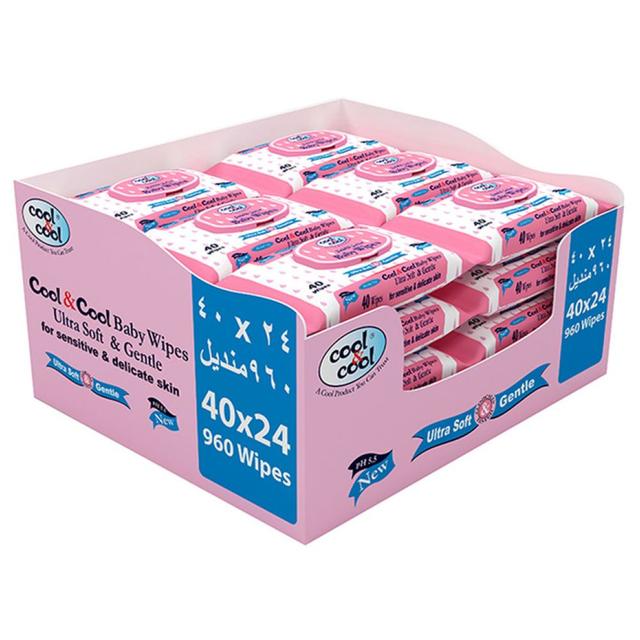 Cool & Cool - Baby Wipes 40's x 24 - 960 Wipes