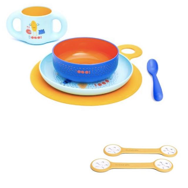 Suavinex Toddler Feeding Set Boy 6m+ + Booo Yellow + Bib Clip 2pcs.