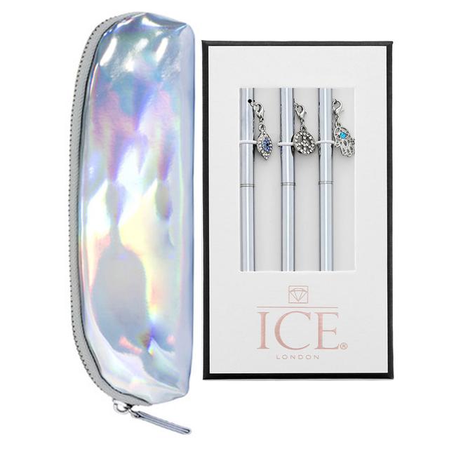 Ice London - Pen & Pencil Case Set - Silver