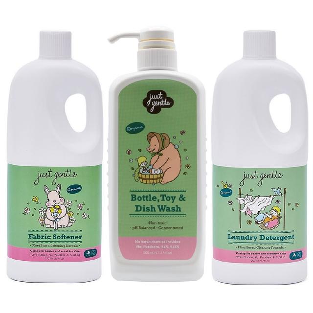 Just Gentle - The 3 Musketeers Laundry Detergent And Toys Wash Bundle