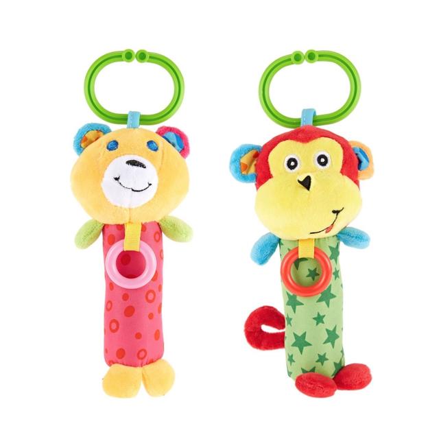 Pixie Baby Bear Rattle Toy + Monkey Rattle Toy