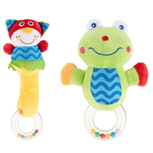 Pixie Baby Cat Rattle Toy + Frog Rattle Toy